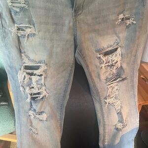 Distressed Light Blue Jeans